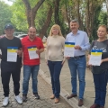 Георги Титюков и Румяна Толова взеха участие в засаждането на цветя покрай паметника на Кудоглу 